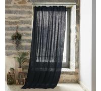 Rideau Gaze de Coton Ajustable - Rideau Voilage 140 x Max 300 cm Doux et Confortable [ Rideaux et Draperies intérieurs ] (Bleu Nuit)