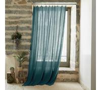 Rideau Gaze de Coton Ajustable - Rideau Voilage 140 x Max 300 cm Doux et Confortable [ Rideaux et Draperies intérieurs ] (Bleu Canard)