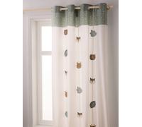 VERTBAUDET Rideau Guirlande à œillets tamisant Animaux Green Forest Vert Sauge 135X240