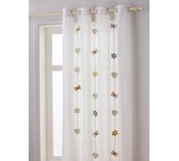 Rideau guirlande à oeillets tamisant papillons et fleurs Champêtre écru 135X180