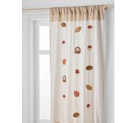 Rideau guirlande tube tamisant Hérisson beige 135X180