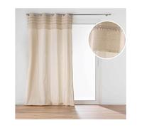 Rideau HILARY 140x240 cm - Tamisant Coton/Polyester Naturel Beige - Œillets
