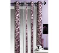 Rideau - HOME MAISON - Organza jacquard motif feuillage - Violet - 140x260cm