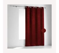 Rideau Ignifugé En Velours Fiore Polyester/Velours Rouge