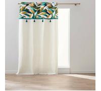 Rideau œillets 140x240 cm Swan polycoton top imprimé pompons - tamisant, vert