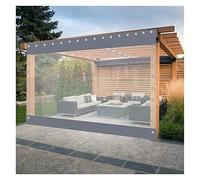 Rideau imperméable transparent en PVC résistant au vent pour terrasse, balcon, tonnelle, 650 g/m², dimensions : 2,6 x 1,5 m, idéal pour le jardin et les espaces extérieurs