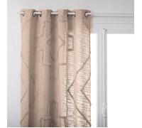 Rideau ""Inca"" en coton blanc ivoire 130x260cm - Atmosphera createur d'interieur