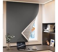 Rideau Isolant Chambre Adulte, Rideaux Thermique pour Fenêtres, Coupe-Vent en Coton Ananas, Résistants aux Invasions de Vent Froid(Gray,140x100 cm/55x39 in)