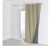 Rideau isolant et occultant en velours doublé polaire Beige 135x280 cm