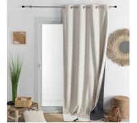 Rideau isolant et occultant en velours doublé polaire Blanc cassé 135x280 cm