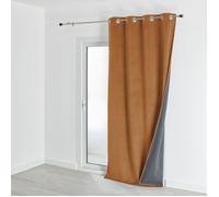 Rideau isolant et occultant en velours doublé polaire Marron Clair 135x280 cm