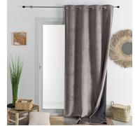 Rideau isolant et occultant en velours doublé polaire Taupe 135x280 cm