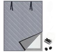 Rideau Isolant Fenetre 50-200cm Kits Isolant Fenetre sans Perçage Store Occultant Fenetres Anti Froid Tissu Oxford Coton pour Fenetres Toit Chambre Bureau Voyage(Gris,150x200cm)