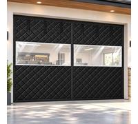 Rideau Isolant Porte de Garage Matelassé Magnétique Fenêtres Transparentes | Isolation Thermique 3 Couches Coupe-Vent Fermeture Aimantée Anti-Froid Pets Hands-Free(Noir,4.1x2.6m)