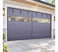 Rideau Isolant Porte de Garage Matelassé Magnétique Fenêtres Transparentes | Isolation Thermique 3 Couches Coupe-Vent Fermeture Aimantée Anti-Froid Pets Hands-Free(Gris,2.6x2.6m)
