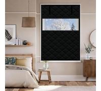 Rideau Isolant Pour Fenêtre En Hiver Film Isolant Coupe-vent,Kit D'Isolation De Fenêtre 55x120cm 110x160cm Couverture De Fenêtre En Coton Anti Froid(Blacks,140x250cm)