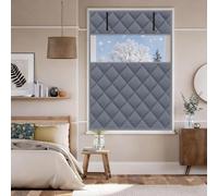 Rideau Isolant Pour Fenêtre En Hiver Film Isolant Coupe-vent,Kit D'Isolation De Fenêtre 55x120cm 110x160cm Couverture De Fenêtre En Coton Anti Froid(Grays,140x220cm)
