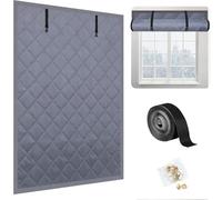 Rideau Isolant Pour Fenêtre Hiver Rideau Isolant 3 Couches En Oxford Film Fenetre Coupe-Vent Protection Auto-adhésif Couverture Isolante Hiver Pour Chambre Grenier Cuisine(Gris,120x240cm)