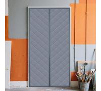 Rideau Isolant Thermique 136 x 253 cm Coton Couverture pour Porte D'Entrée Couverture D'Écran en Hiver Fermeture Automatique pour L'Été et L'Hiver, gris argenté