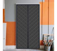 Rideau Isolant Thermique 138 x 240 cm Coton Couverture pour Porte D'Entrée Couverture D'Écran en Hiver Fermeture Automatique pour L'Été et L'Hiver, Noir