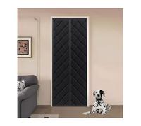 Rideau isolant thermique pour porte, Rideau de porte magnétique multicolore plusieurs tailles(Black,110cmx210cm)