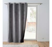 Rideau isolant thermique a oeillets 140 x 260 cm isolant/velours relief Polarchic Anthracite