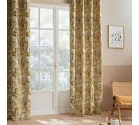 Rideau ""Bejuco"" motifs jacquard jaune moutarde 140x260cm - Atmosphera Créateur d'intérieur