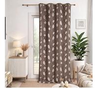 Rideau jacquard marron motif de galets Marron chocolat 135x260 cm