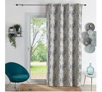 Rideau Jacquard Motif Demi-Cercles Noir 140x260 cm