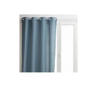 Rideau jacquard Tanis bleu canard 140x260