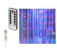 Rideau LED RVB USB télécommandé à luminosité variable et 8 modes Lunartec