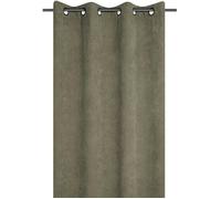 Rideau - Lovely Casa - Velours côtelé - Kaki - 140x260 cm - 8 œillets en métal