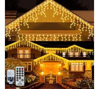Rideau Lumineux 10M 400LEDs Guirlande Lumineuse 8 Modes d'éclairage adaptateur Connectable pour Mariage Balcon Pergola Pâques Fêtes Soirée Anniversaire (Blanc chaud)