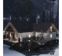 Rideau Lumineux à Glaçons LED 10 m 400 LED Blanc Chaud Décoration vidaXL