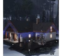 vidaXL Rideau lumineux à glaçons LED 10 m 400 LED Bleu 8 fonctions
