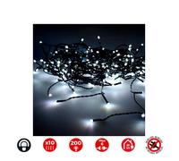 Rideau lumineux easy-connect 2x2m 10 bandes 200 led blanc froid 30v (usage interieur-exterieur) edm total 3,2w