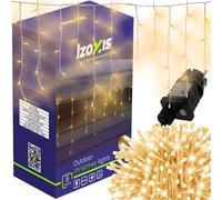 Rideau lumineux extérieur nouvel an 300 led blanc chaud 8 fonctions 15m