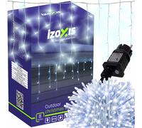 Rideau lumineux extérieur nouvel an 300 led blanc froid 8 fonctions 15m