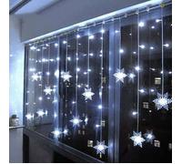 Rideau lumineux flocon de neige, guirlande lumineuse 4 m 100 LED 8 modes d'éclairage, décoration de fenêtre, Noël, mariage,