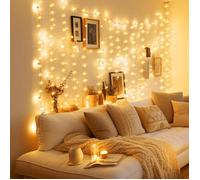 Rideau lumineux intérieur USB 1 x 1 m 100 LED avec 10 crochets pour fête sur fenêtre de chambre (bnc Ms cld 1x1