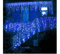 Rideau lumineux LED - Étoiles - 5m - Étanche - Télécommande sans fil - 8 modes d'éclairage