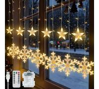 Rideau Lumineux Noël 3.5M Rideau Lumière Décoration NoëL DéCo LumièRe 138 LED 8 Modes,Clignotants pour Noël Décoration pour, Mariage, Fête, Maison, Chambre décorative lumineuse