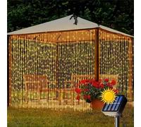 Rideau lumineux solaire 3 x 2 m 200 LED haute luminosité, 8 modes d'éclairage, économie d'énergie et étanche IP65