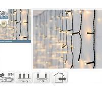 Rideau Lumineux Stalactites de Noël Intérieur/Extérieur Blanc Chaud - 360 LED