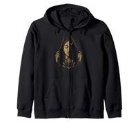 Rideau lune lotus femme ciel nocturne art cosmique Sweat à Capuche