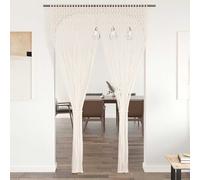 Rideau Macramé 140x240 cm Coton Crème Fenêtre Porte Séparateur de Pièce vidaXL
