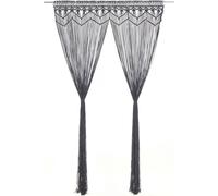 Rideau macramé Anthracite 140x240 cm coton