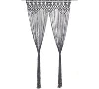 Rideau macramé Anthracite 140x240 cm coton