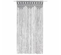 Rideau Macramé Anthracite 140x240 cm Coton et Polyester | 80 % coton 20 % polyester, lavable basse température, coupe facile sur mesure, pour tringle, décoration intérieure,