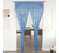 Rideau macramé bleu 140x240 cm coton